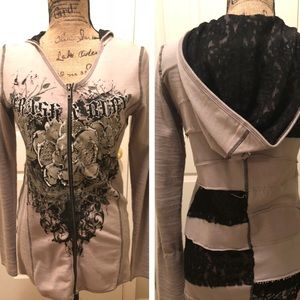 Crash n Burn zip up long sleeve top